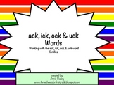 ACK, ICK, OCK & UCK Word Study Sort and Activities