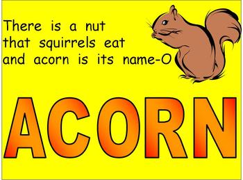 Preview of ACORN Powerpoint- Fall Shared Reading Song