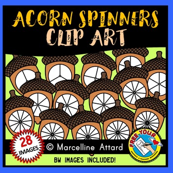 Preview of ACORN SPINNERS CLIPART FOR SQUIRREL ACTIVITIES FALL AUTUMN SEPTEMBER OCTOBER