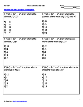 ACT Math Prep A Collection of Common ACT Math Test Questions FREE