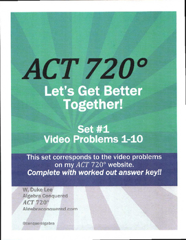 Preview of ACT Math Prep - Video Problems - Practice Sets 1-10 - by ACT 720