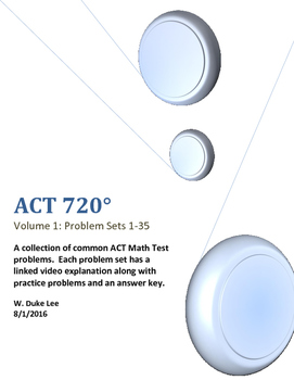 Preview of ACT Math Prep - Volume 1 - Problem Sets 1-35 - by ACT 720
