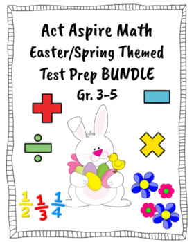 Preview of ACT Aspire Math Test Prep BUNDLE Easter Themed Grades 3-5