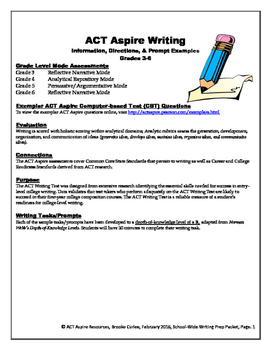 Preview of ACT Aspire Teacher Prep Guide for Writing 3rd-6th Grade
