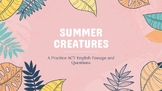 ACT Bellringers/Warm-ups- "Summer Creatures" Answer Key an