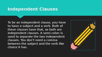 Preview of ACT Dependent and Independent Clauses