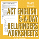 ACT English 5-A-Days Bell Ringers Worksheets- Grammar Rules