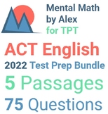 ACT English | Test Prep Bundle | 75 Qs + Keys, Bonus | Save $5!