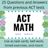 One-A-Day ACT Math (Bell Work, Task Cards, Practice Problems)