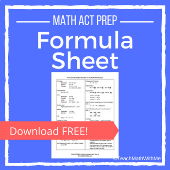 Preview of ACT Math Formula Sheet - FREE