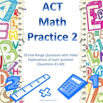 Preview of ACT Math Practice 2 Questions 41 - 60 (with video explanations)