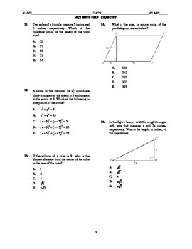 act math practice worksheets