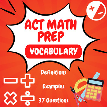 Preview of ACT Math Prep: Math Vocabulary, Integers, GCF, LCM, and More!