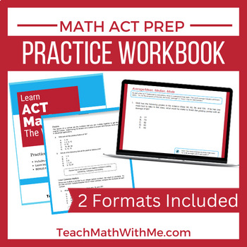 Preview of ACT Math Practice Workbook - 170+ Questions/Answers - Distance Learning