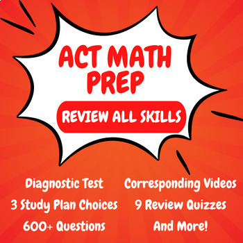 Preview of ACT Math Prep Workbook: Algebra, Geometry, Trigonometry, Probability, and More!