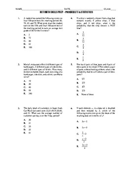 Preview of ACT Math Quick Prep - Probability and Statistics