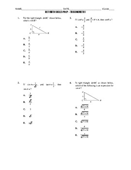 Preview of ACT Math Quick Prep - Trigonometry