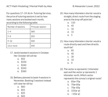 ACT-Math Fragenkatalog