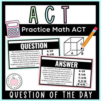 Preview of ACT Math Test Prep Activity - AVID Question of the Day DIgital Resource
