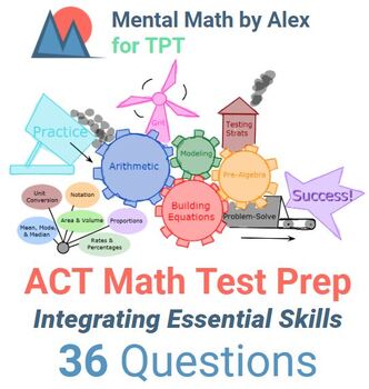 Preview of ACT Math Test Prep | Integrating Essential Skills | 36 Questions + Key/Solutions
