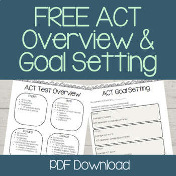 Preview of ACT Overview & Goal Setting Worksheet