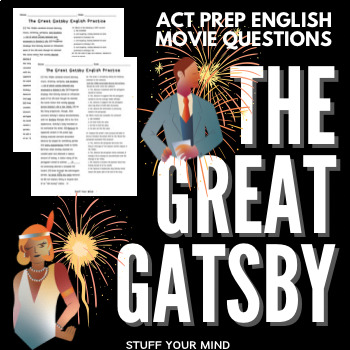 Preview of ACT Prep English Movie Questions for The Great Gatsby book and movie