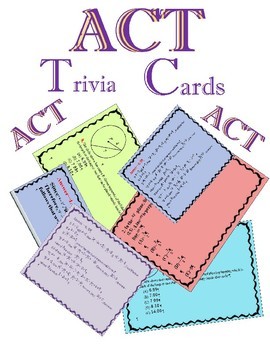Preview of ACT Prep Math Trivia Cards