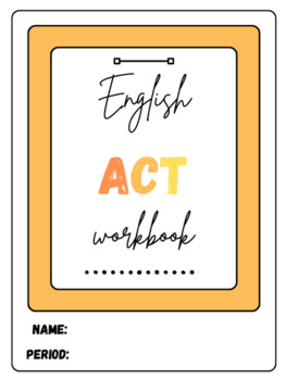 Preview of ACT Prep Test English Workbook - Full skill set to study for the ACT