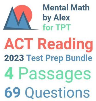Preview of ACT Reading Test Prep Bundle 2023 | 69 Questions | Keys/Explanations | Save $3!
