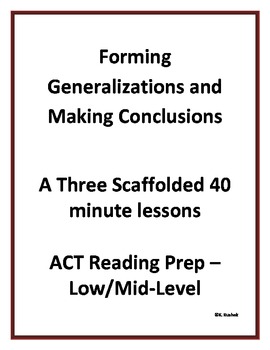 Preview of ACT Reading Test Prep - Making Generalizations and Drawing Conclusions