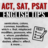 ACT, SAT, PSAT English Tips - Editable