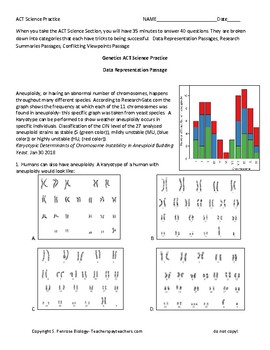 Preview of ACT Science Practice Chromosomes and Inheritability Worksheet