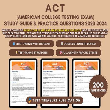 Preview of ACT Study Guide 2023-2024: Comprehensive Exam Study Guide for ACT Exam