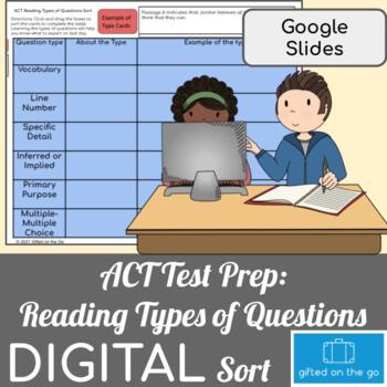 Preview of ACT Test Prep: Reading Types of Questions DIGITAL Sort