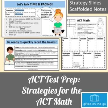 Preview of ACT Test Prep: Strategies for ACT Math Slides and Scaffolded Notes