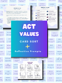 ACT Values Sort | Flashcards | Creative Reflection Activit