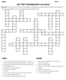 ACT Vocab Crossword + KEY
