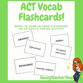 Preview of ACT Vocabulary Flashcards! Black and White Version*