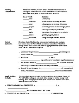 ACT Vocabulary Semester Unit Worksheets and Answer Key | TpT