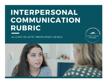 Preview of ACTFL Aligned Interpersonal Communication Rubric for any World Language