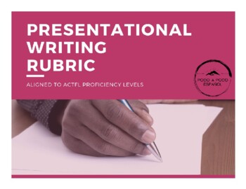 Preview of ACTFL Aligned Presentational Writing Rubric for Spanish or any World Language