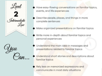 Preview of ACTFL Can-Do Intermediate-Low Infographic