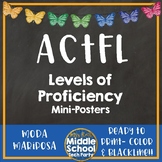 ACTFL Proficiency Levels Mini-Posters  *Moda Mariposa*