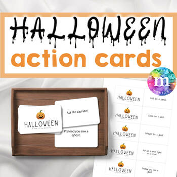 Preview of HALLOWEEN Action Cards Kindergarten Activity