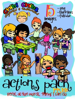 Preview of ACTIONS CLIPART FREEBIE PACK {Action Words, Verbs, Things I Can Do}