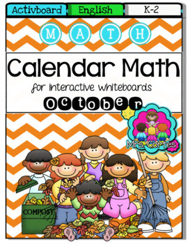 Preview of ACTIVBOARD Calendar Math- October FALL VERSION (English)