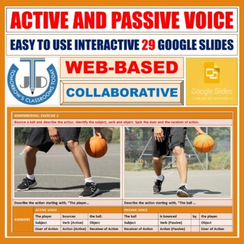 Preview of ACTIVE AND PASSIVE VOICE: GOOGLE SLIDES
