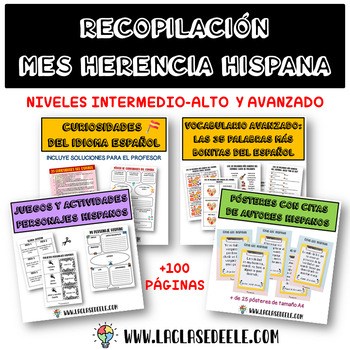 Preview of ACTIVIDADES PARA EL MES DE LA HERENCIA HISPANA (BUNDLE)