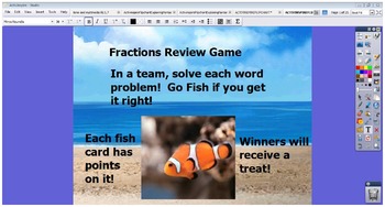 Preview of ACTIVINSPIRE FLIPCHART Fractions All Operations Real World Problems Test Prep