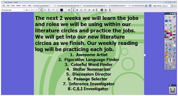 Preview of ACTIVINSPIRE FLIPCHART Literature Circles Common Core 5th Grade